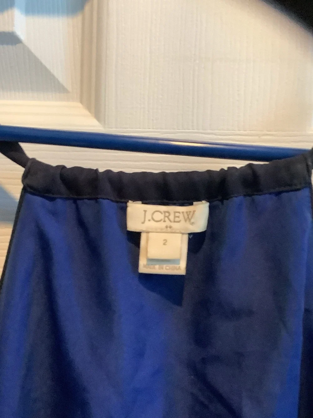 J. Crew Royal Blue and Navy Slip Dress, spaghetti strap